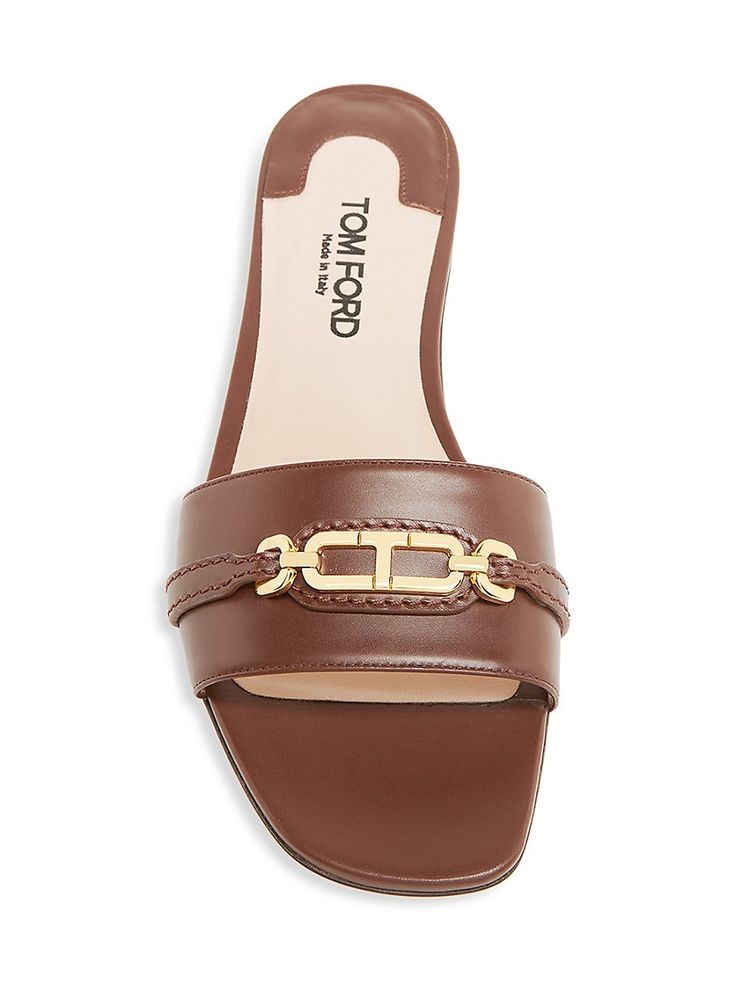 Tom Ford Iconic Chain Leather Sandal Tan