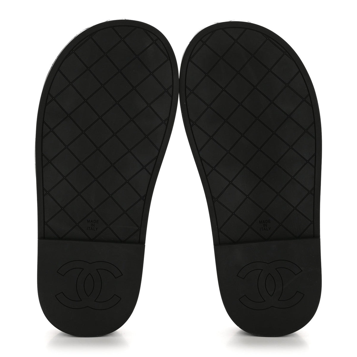 CHANEL LAMBSKIN QUILTED CC MULE SANDAL BLACK