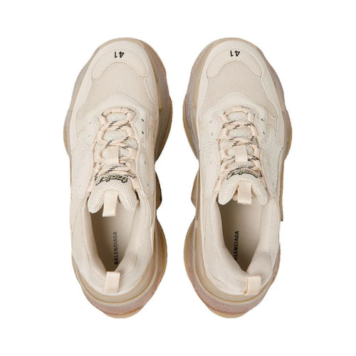 BALENCIAGA TRIPLE S SNEAKERS GREY RED BEIGE & CREAM