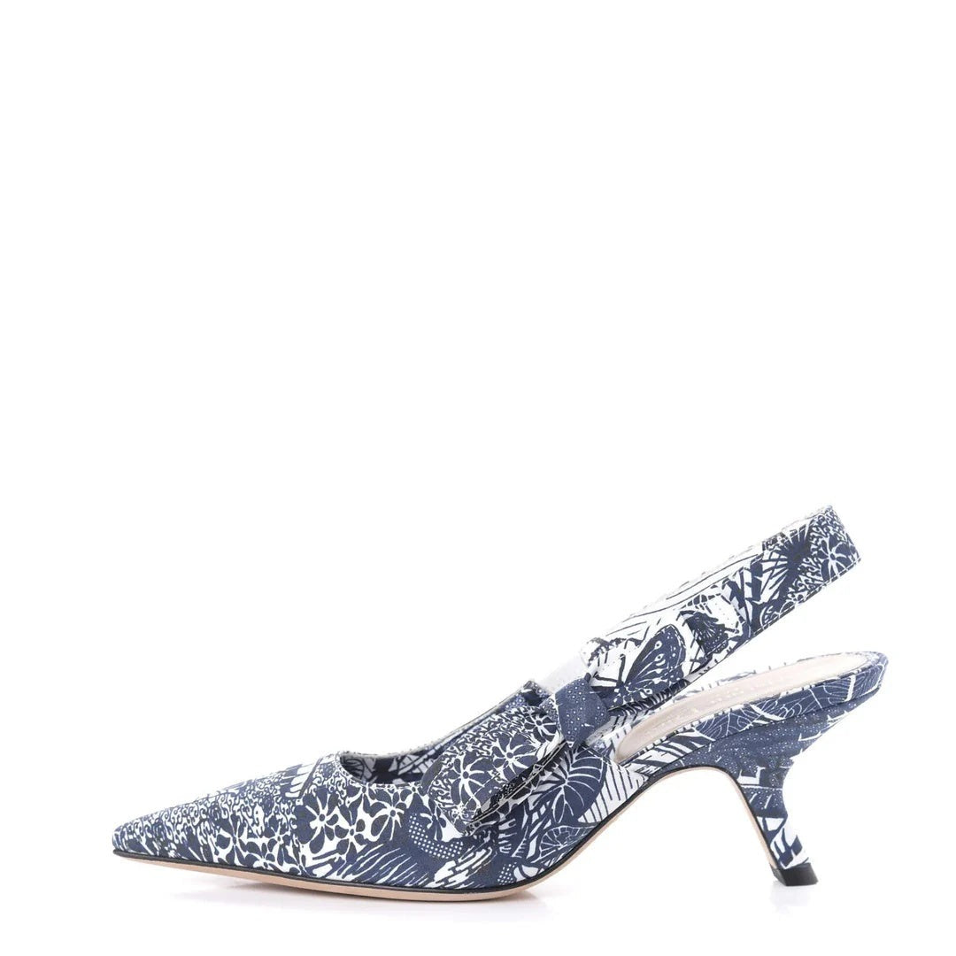 CHRISTIAN DIOR TOILE DE JOUY SWEET D SLINGBACK PUMP BLUE