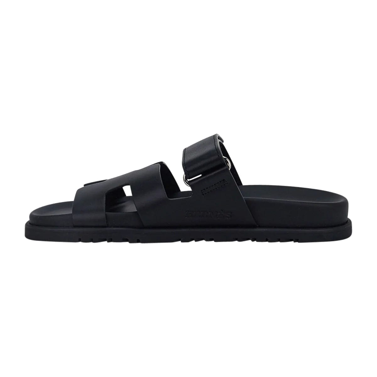 Hermès Chypre Sandal Black Calfskin - detail