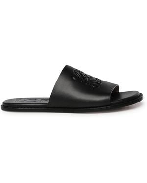 Loewe Anagram Heel Mule in Blue Calfskin