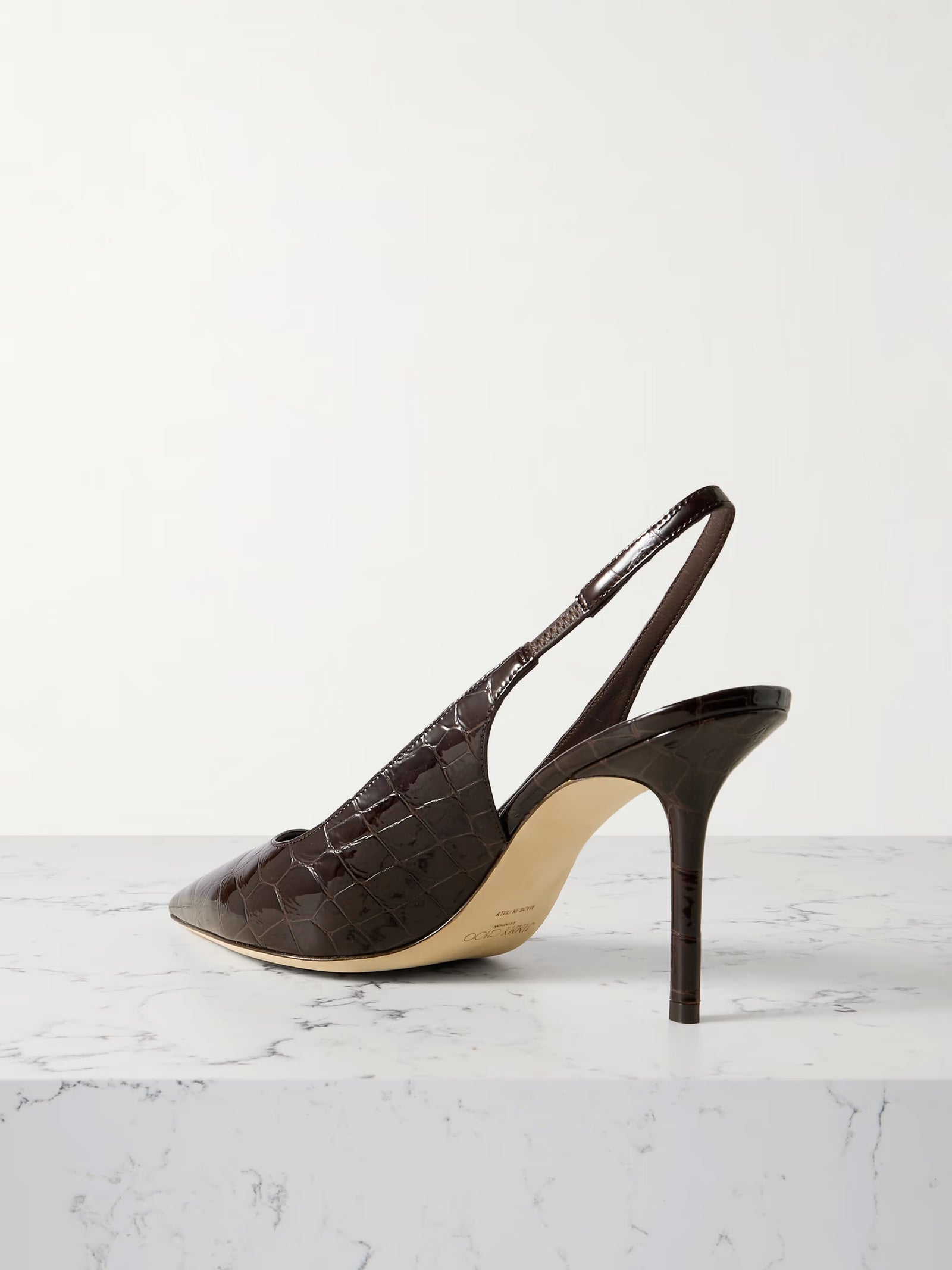 Jimmy Choo Love 85 Croc-Effect Leather Slingback Pumps