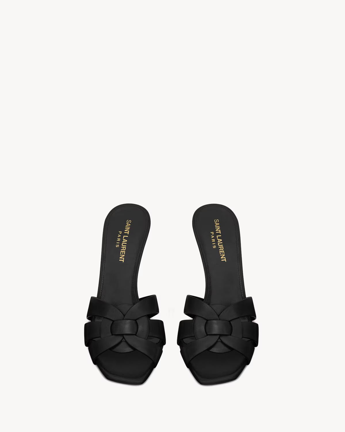 YSL Tribute Mules in Smooth Leather Black