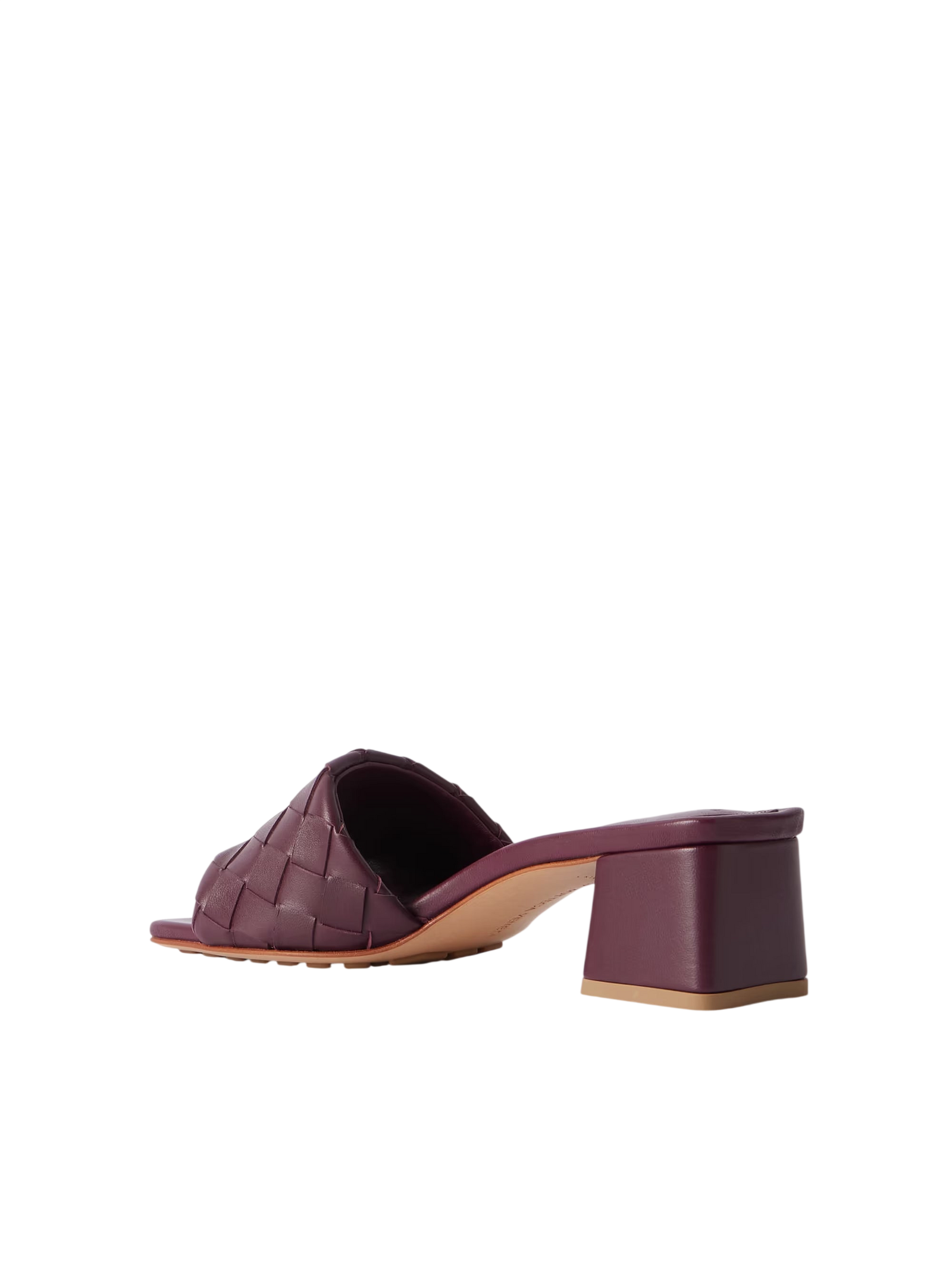 Bottega Veneta Riva Intrecciato Leather Mules Red