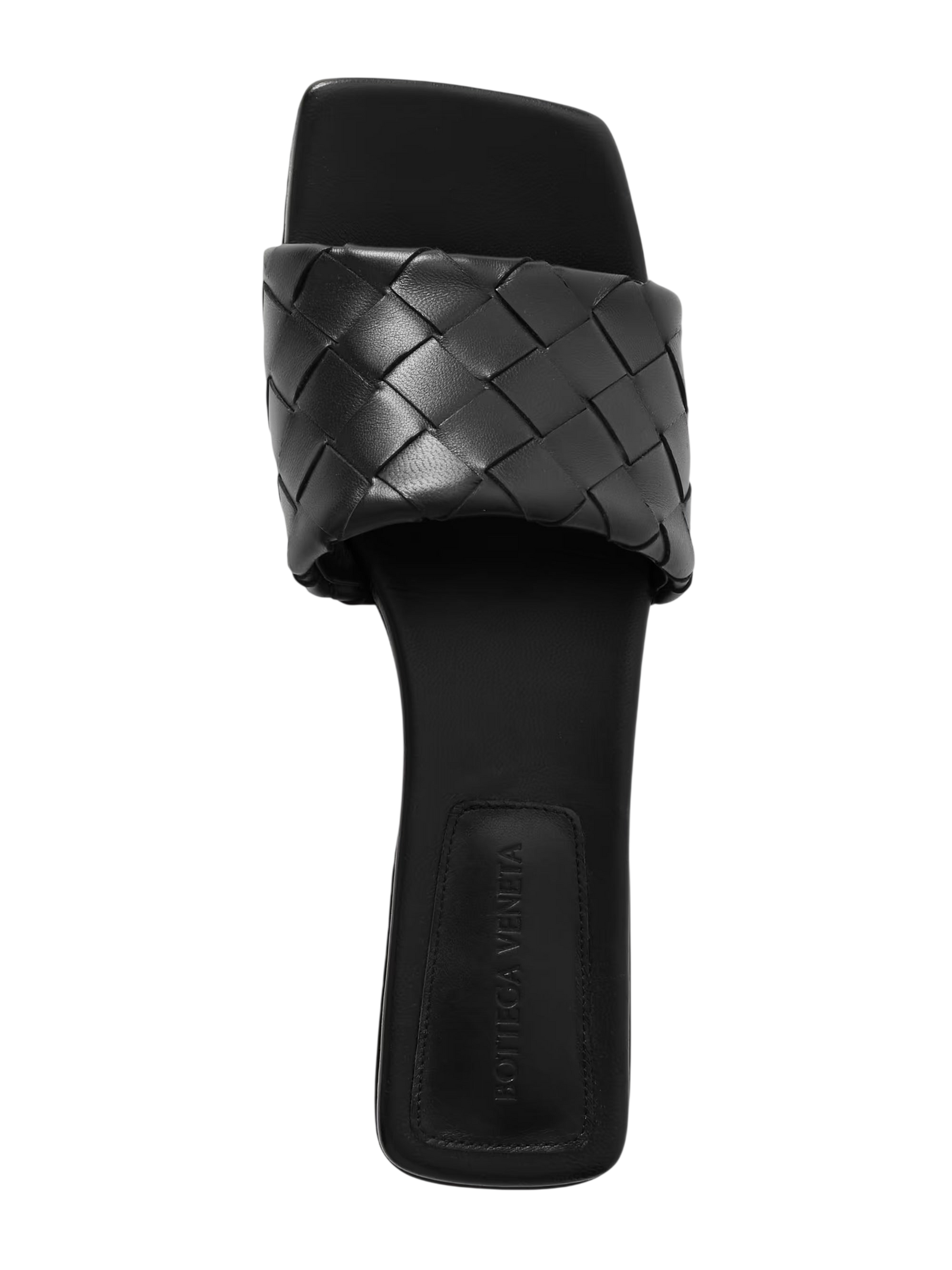 Bottega Veneta Riva Intrecciato Leather Slides Black