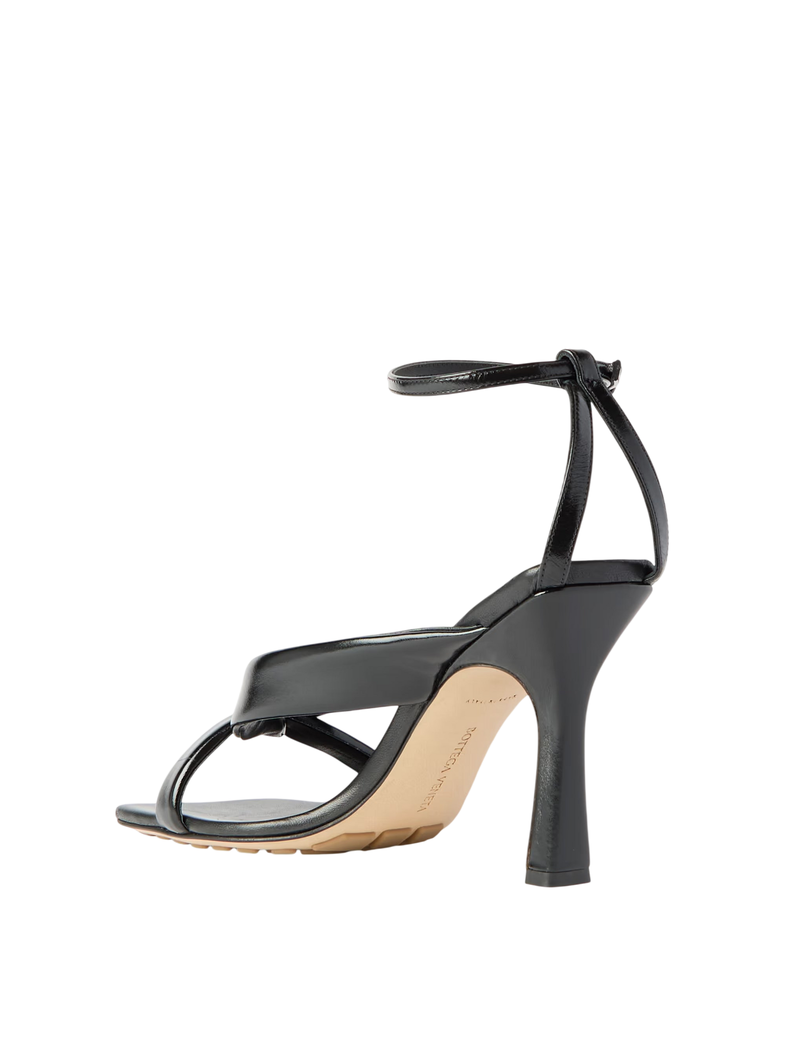 Bottega Veneta Riva Padded Glossed-leather Sandals Black