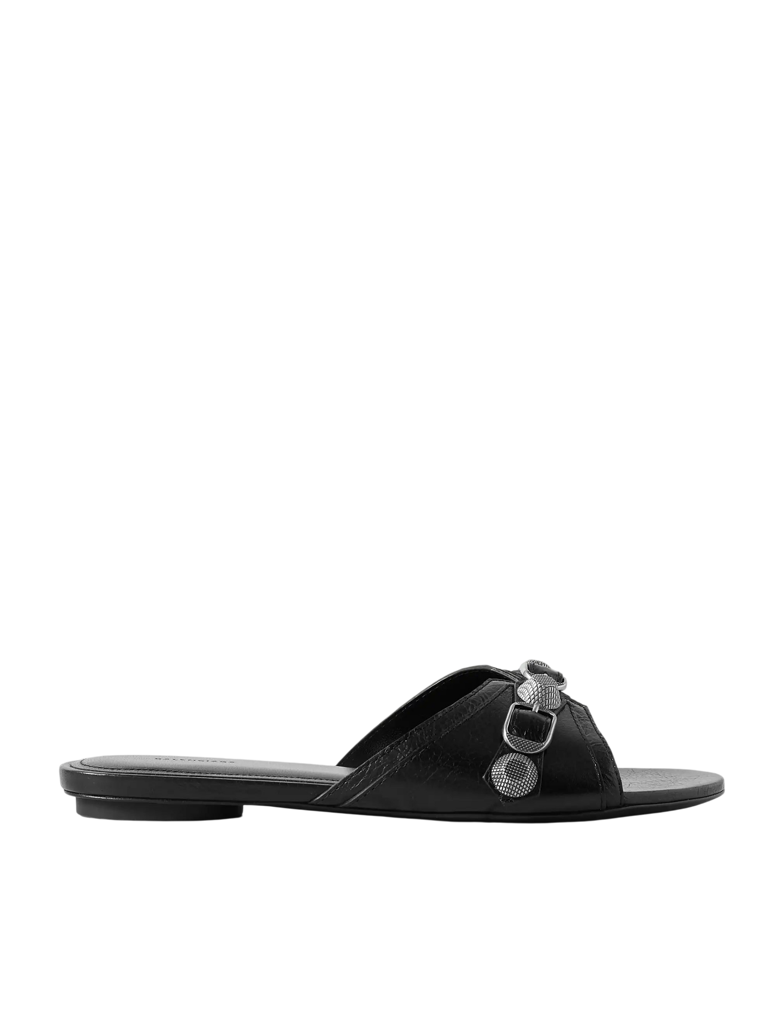 Balenciaga Cagole Embellished Textured-Leather Sandals
