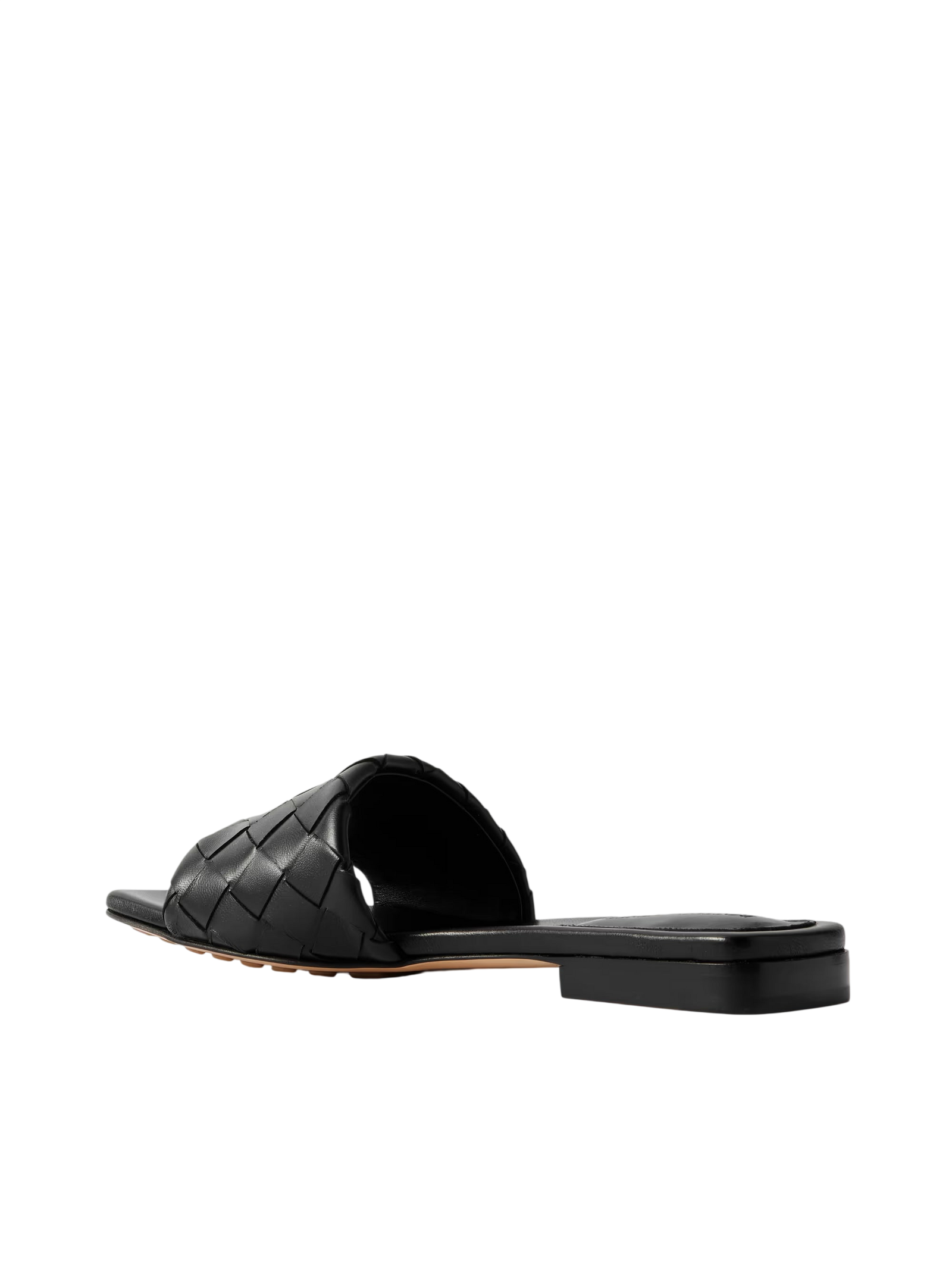 Bottega Veneta Riva Intrecciato Leather Slides Black