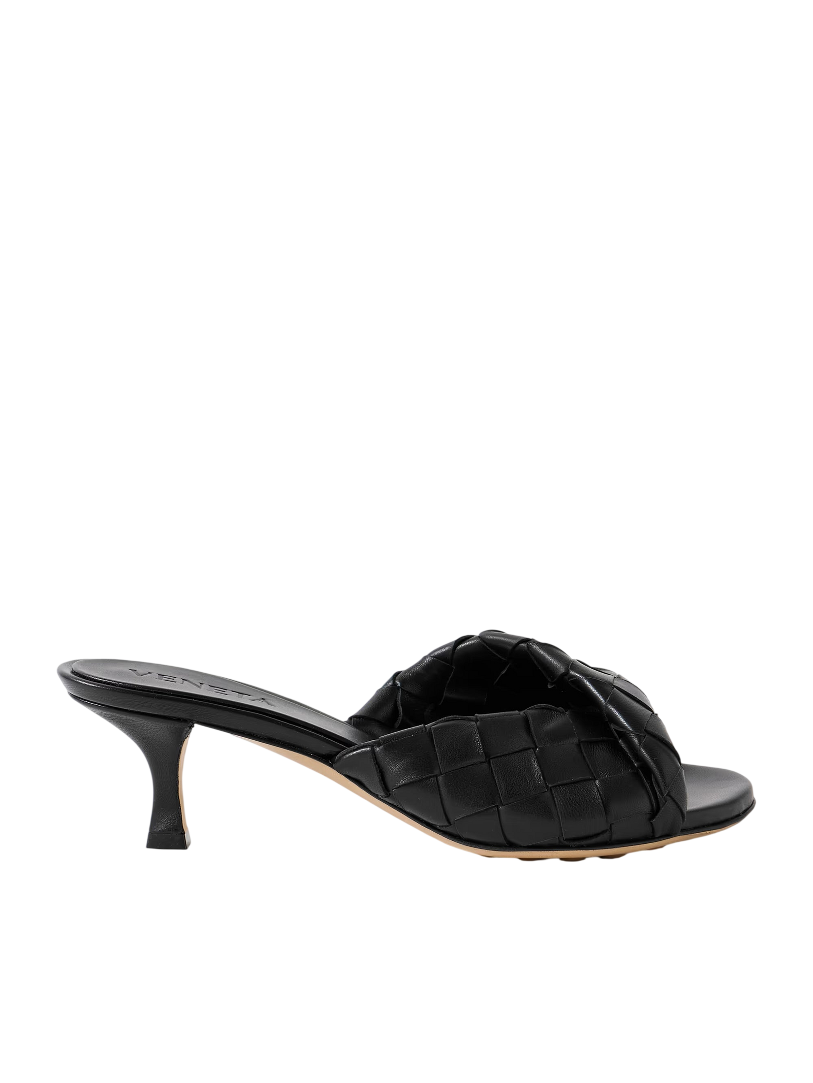 Bottega Veneta Blink Twisted Intrecciato Leather Mules Black