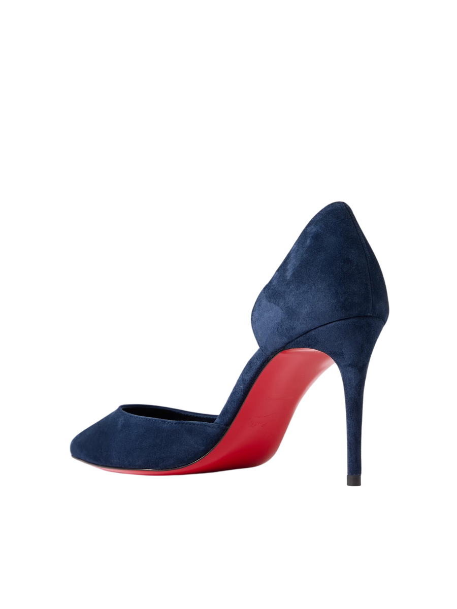 Christian Louboutin Iriza 85 Suede Pumps Navy