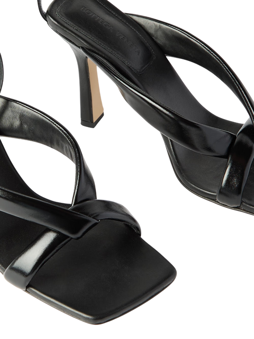 Bottega Veneta Riva Padded Glossed-leather Sandals Black