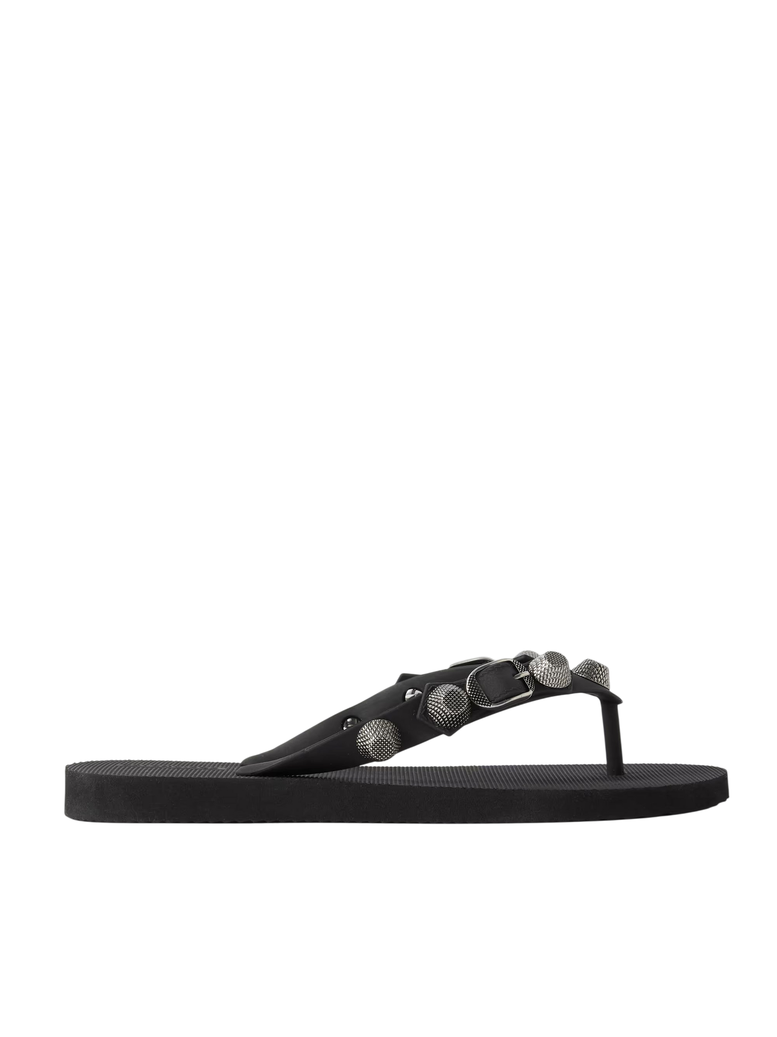 Balenciaga Cagole Embellished Rubber Flip Flops
