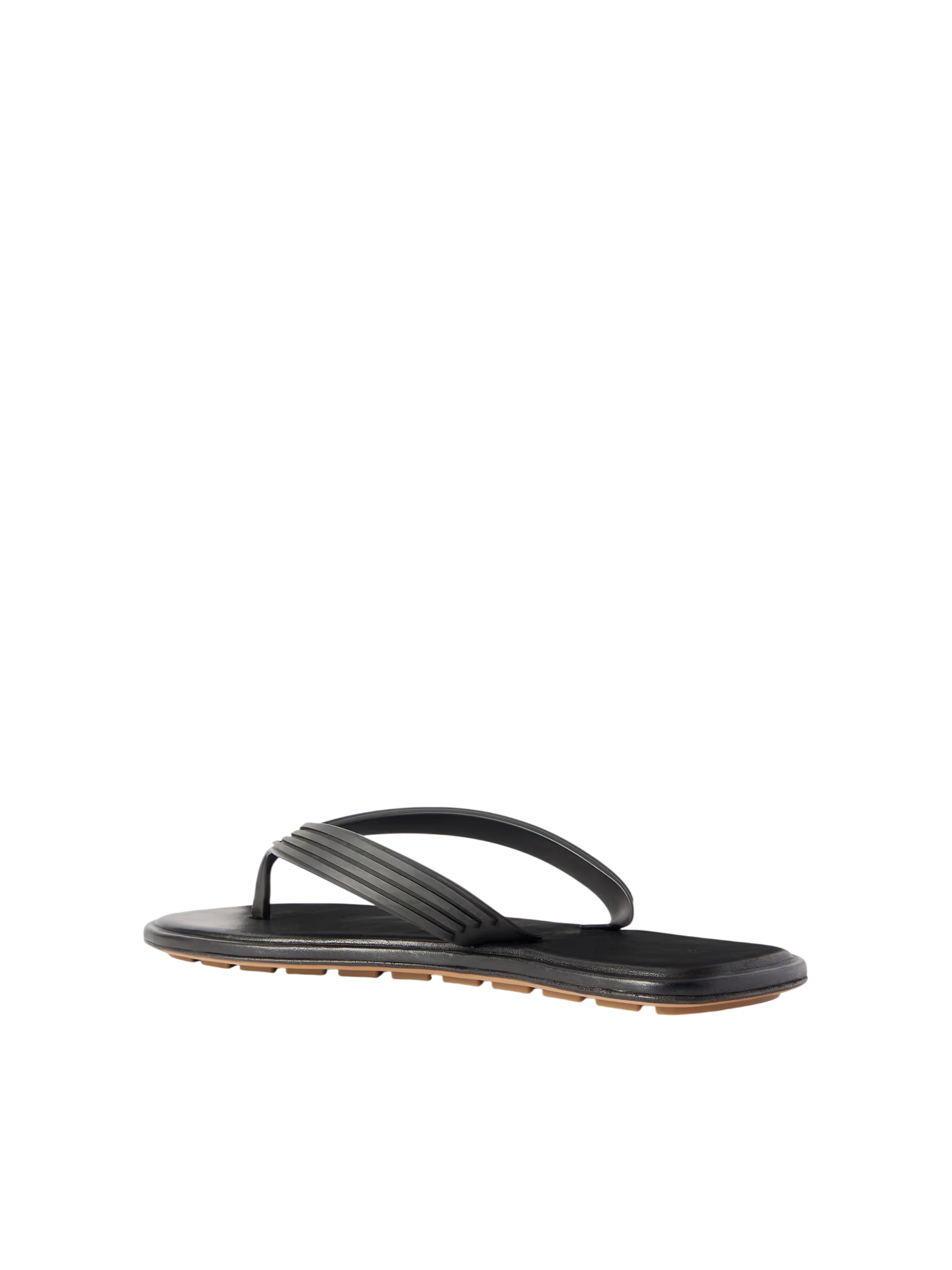Bottega Veneta Sampieri Flat Thong Rubber Flip Flops Black