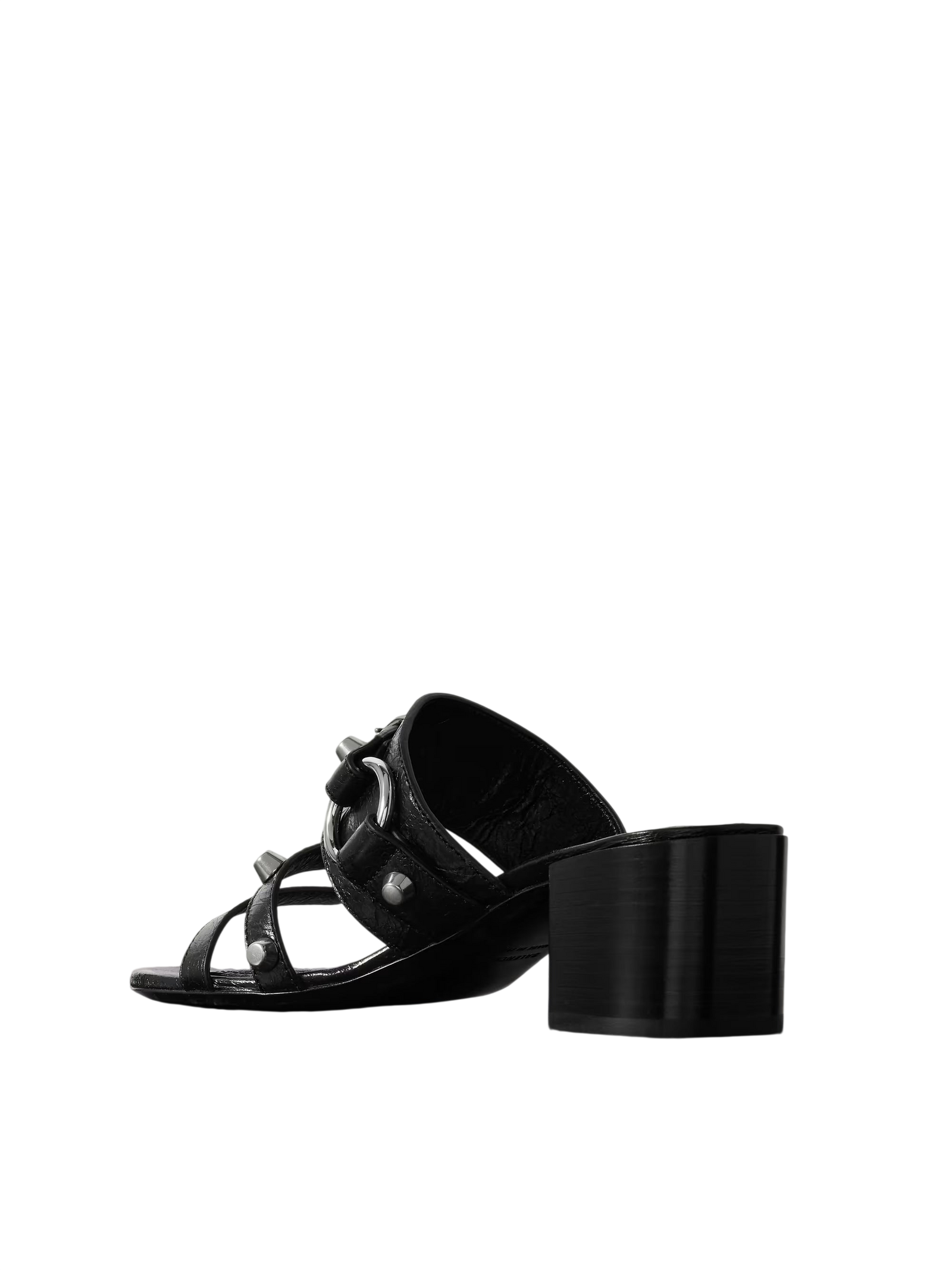 Balenciaga City Embellished Crinkled Leather Mules