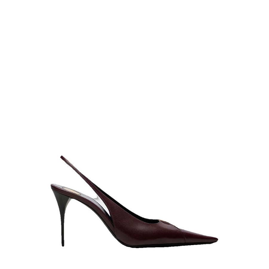 SAINT LAURENT BRETEUIL LEATHER PUMPS BURGUNDY