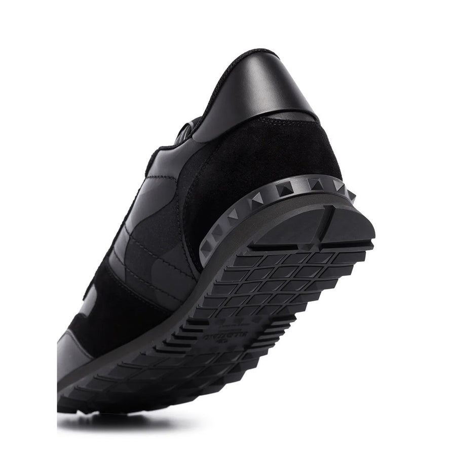 VALENTINO GARAVANI ROCKRUNNER CAMOUFLAGE-PRINT SNEAKERS BLACK