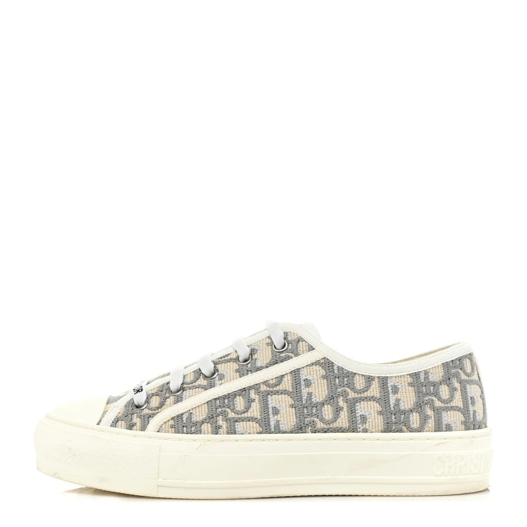CHRISTIAN DIOR CANVAS OBLIQUE WALK'N'DIOR LOW TOP SNEAKER GREY STONE