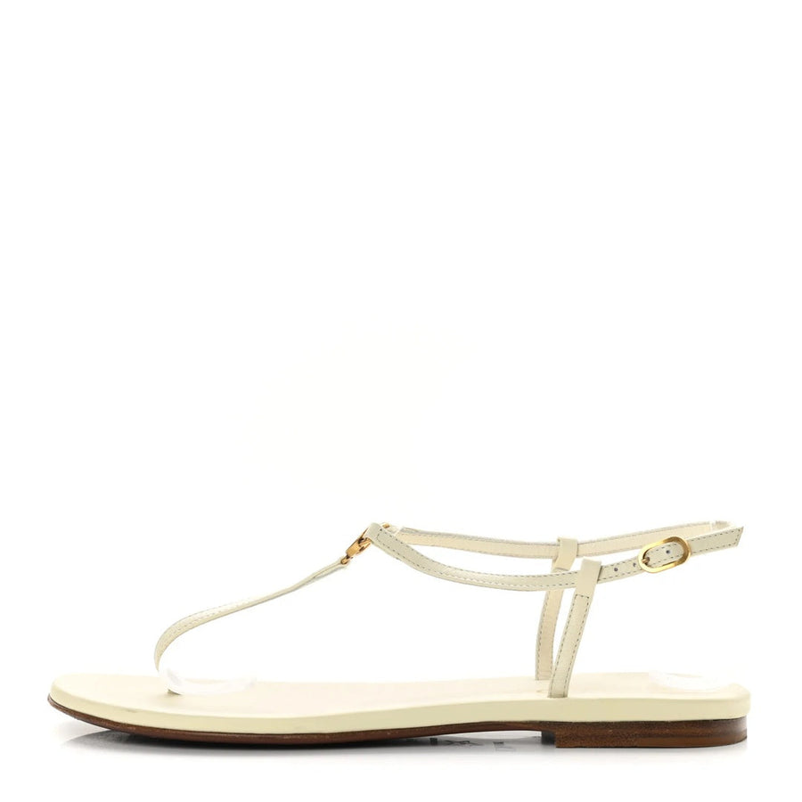 Christian Dior Lambskin D-Fame Mule Sandal Off White