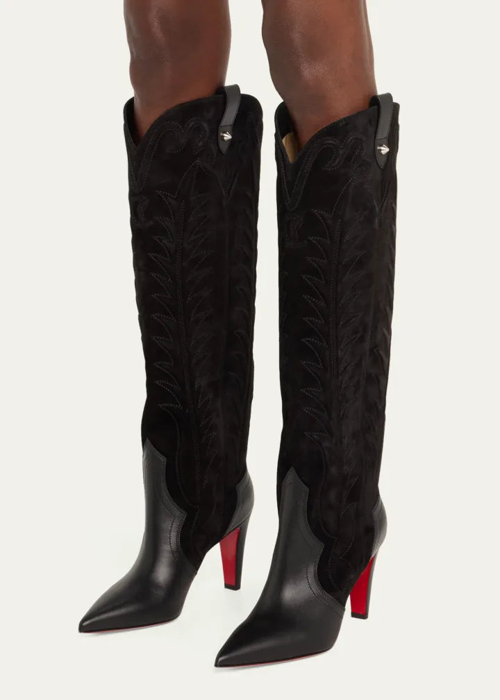 Christian Louboutin Santia Boots 85 mm - styled with blazer dress