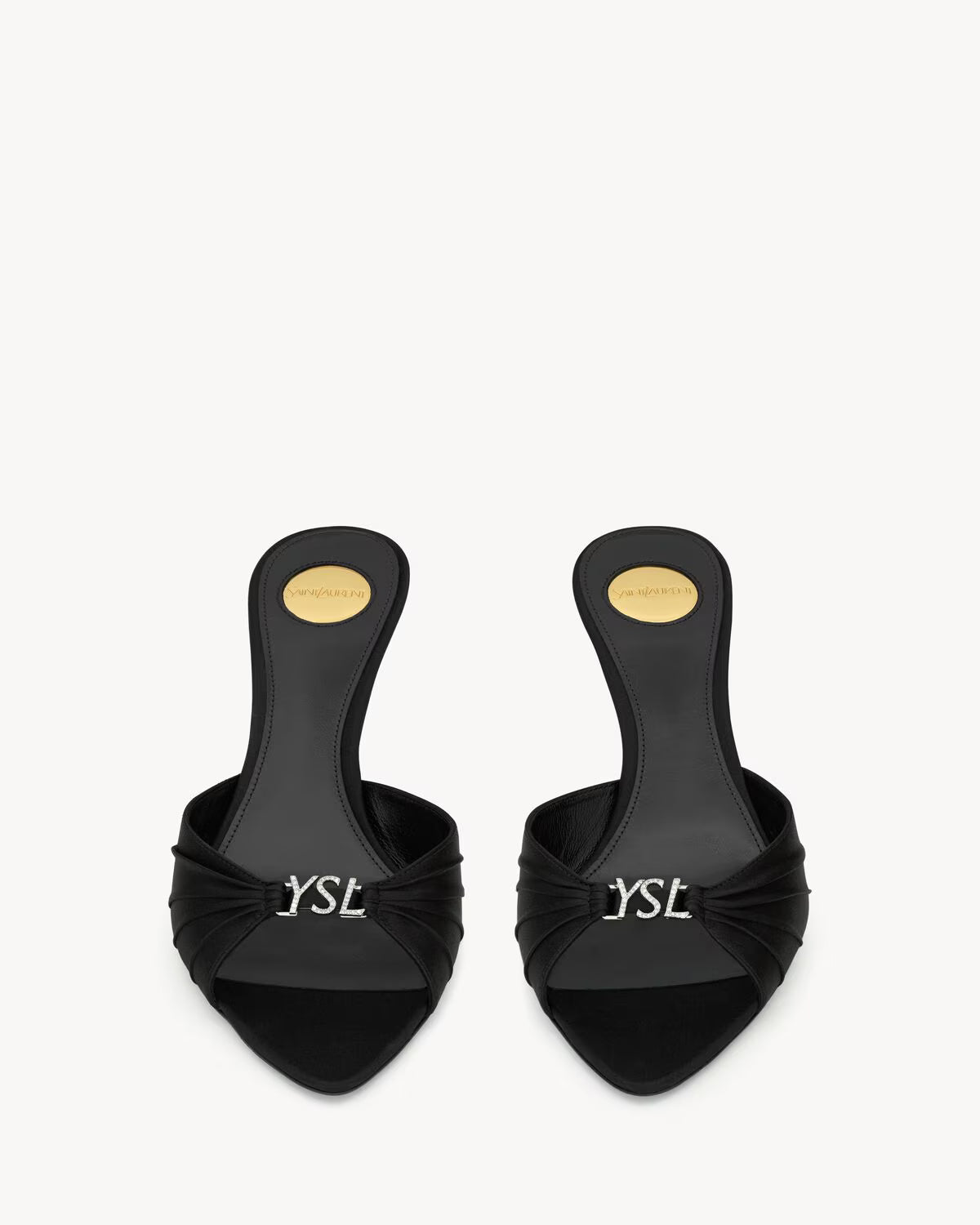 YSL Jerry Sandlas in Satin Crepe and Rhinestones