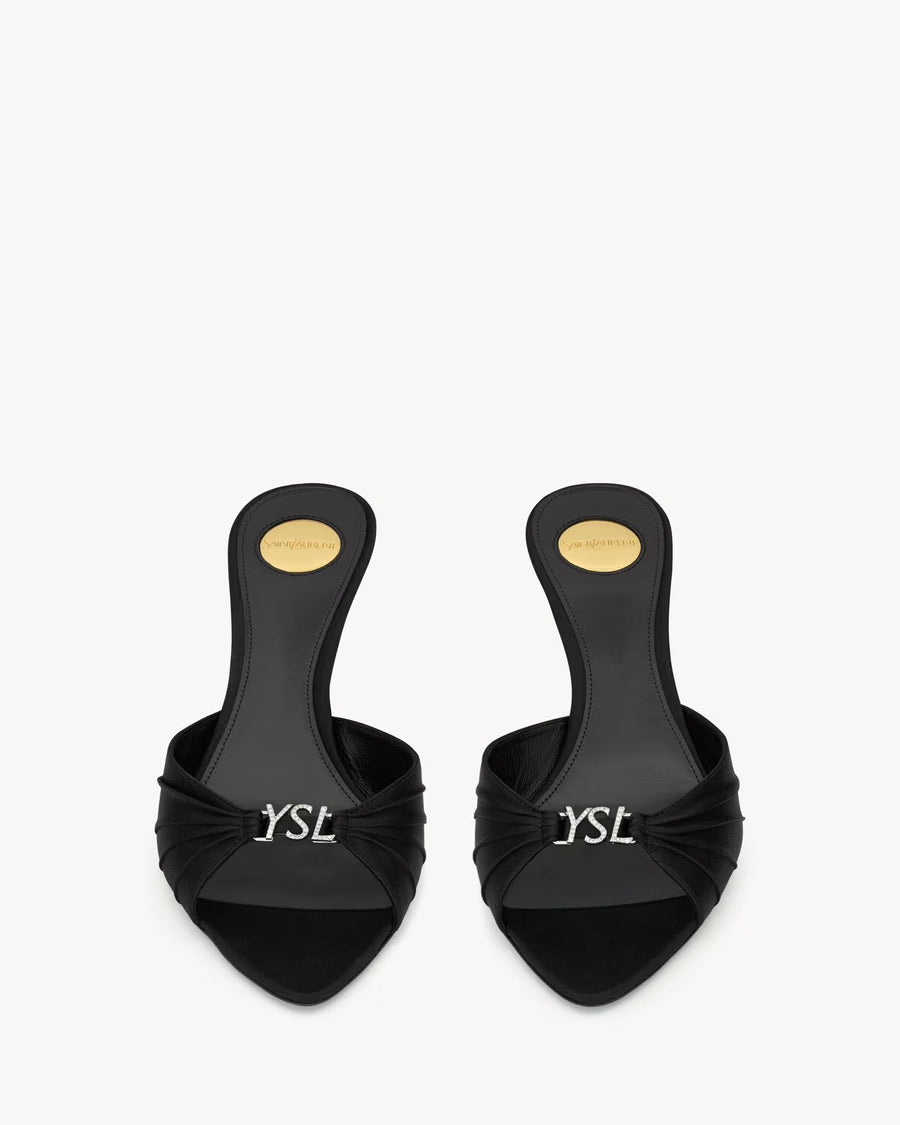 YSL Jerry Sandlas in Satin Crepe and Rhinestones