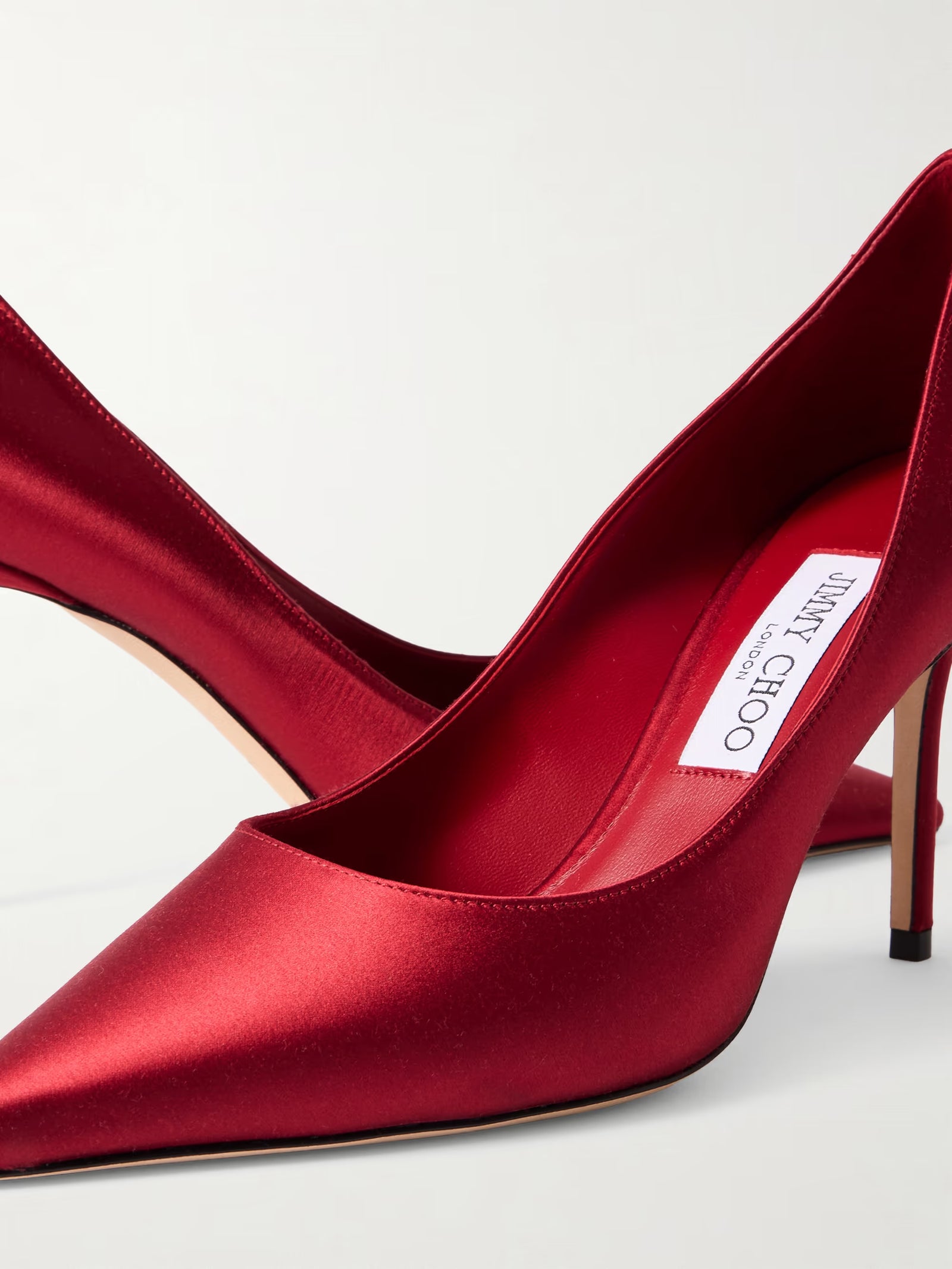 Jimmy Choo Love 85 Satin Pumps RED