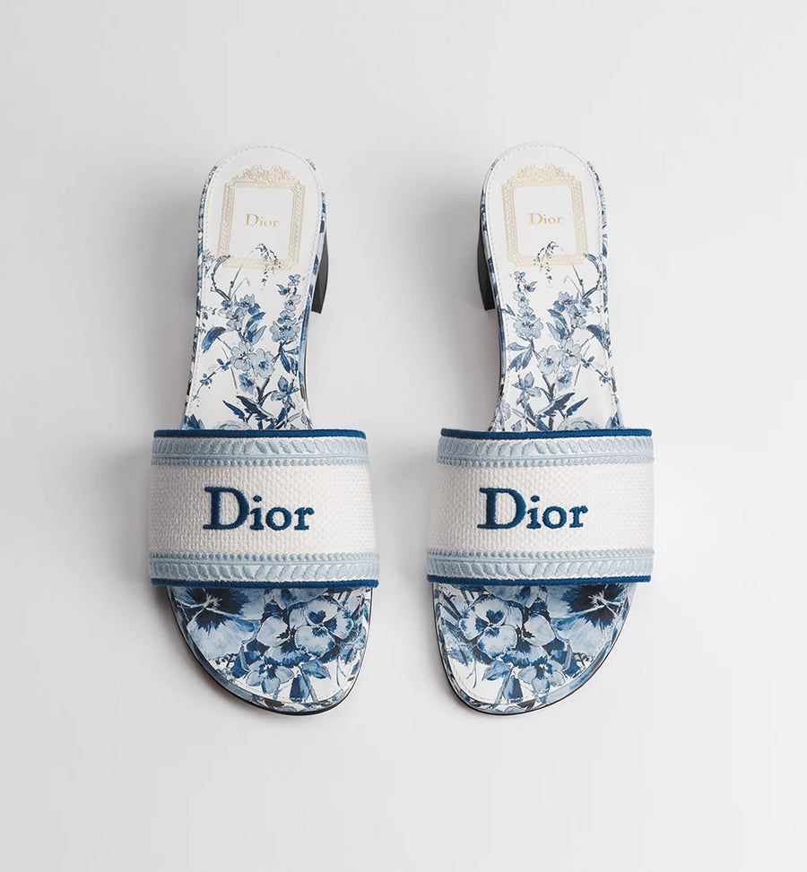 Dior Diorviera Dway Heeled Slide White and Blue
