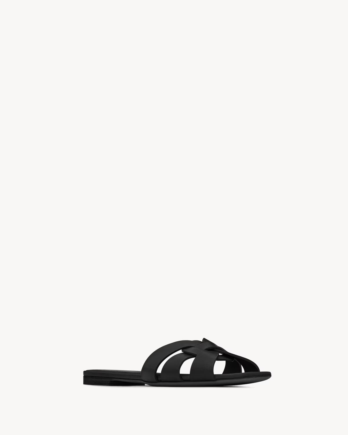 YSL Tribute Sandals in Smooth Leather Black